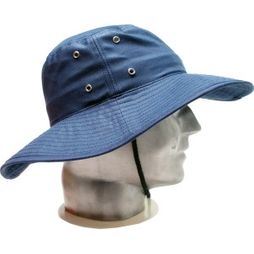 Cotton Wide Brim Hat Blue Size M/L