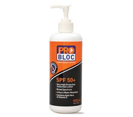 Pro Bloc Sunscreen 50+ 500ml Pump Bottle