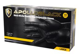Glove Apollo Nitrile HD Black Large Box 100