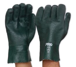 Gauntlet Glove PVC Green Double Dip 27cm