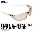 Safety Spec Richter Flash Silver Lense Light Brown Frame