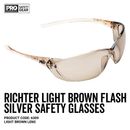 Safety Glasses Richter Flash Silver Lense Light Brown Frame