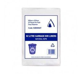 Garbage Bin Liner 82ltr HD Natural Ctn 250