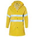 Rain Jacket Yellow PVC/Nylon With Reflective Tape Large