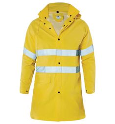 Rain Jacket Yellow PVC/Nylon With Reflective Tape 4XL