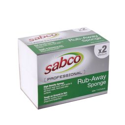 Scourer Sabco Rub-Away Sponge pkt2