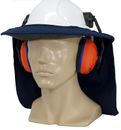 Hard Hat Brim Earmuff Version with Neck Flap Navy