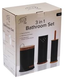 WM Eco Basics 3 in 1 Bathroom Set - Black