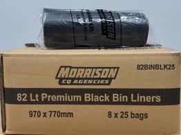 Garbage Bin Liner 82ltr HD Black Ctn 200