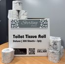 MCQ Sterling DeluxeToilet Paper 3ply 300s Ctn of 48 Rolls