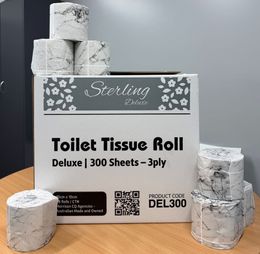 MCQ Sterling DeluxeToilet Paper 3ply 300s Ctn of 48 Rolls