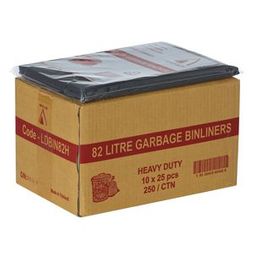 Garbage Bin Liner 82ltr HD Black Ctn 200