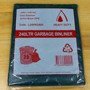 Garbage Bin Liner 240ltr HD Black Ctn 100