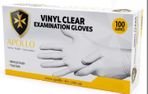 Glove Apollo Vinyl Clear Small Powder Free Box 100