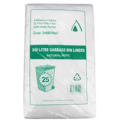 Garbage Bin Liner 240ltr Natural 200