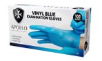 Glove Apollo Vinyl Blue Medium Powder Free Box 100