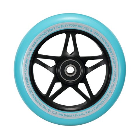 110mm S3 Wheels - Black/Teal