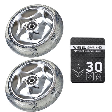 Pair 30mm TRI Bearing Wheels + Wheel Spacer