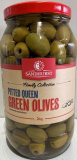 PITTED QUEEN GREEN OLIVES 2KG
