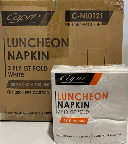 NAPKIN LUNCH GT WHITE 2PLY x2000