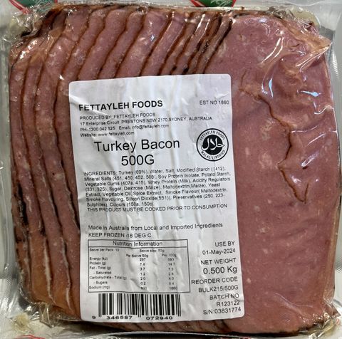 HALAL TURKEY BACON 500GR