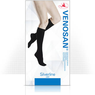 SILVERLINE SUPPORT SOCK WMN XLARGE BLACK