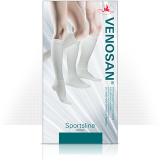 SPORTSLINE SOCK MEDIUM WHITE 20-30mmHg