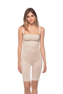 ABOVE KNEE GIRDLE SIDE ZIPPERS BEIGE XS