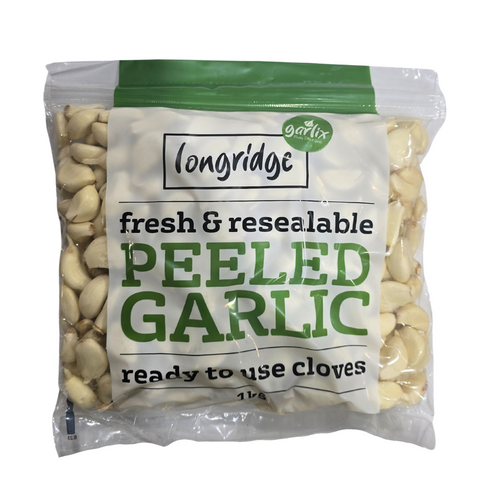 GARLIC PEELED FRESH 1KG BAG LONGRIDGE