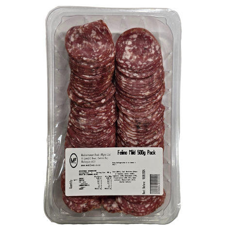 FELINO MILD SALAMI SLICED 500g TRAY