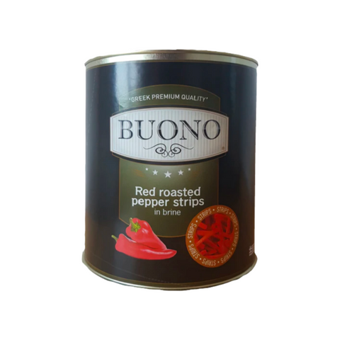 PEPPERS SLICED ROASTED RED 3KG BUONO