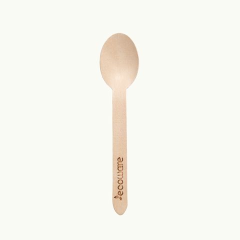 WOODEN CUTLERY 16cm SPOON (100 PACK) ECOWARE