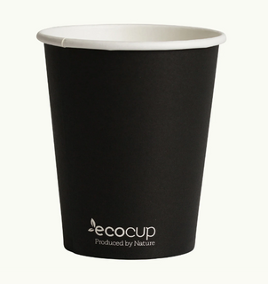 COFFEE CUP SINGLE WALL BLACK 285ml (90mm) ECOWARE