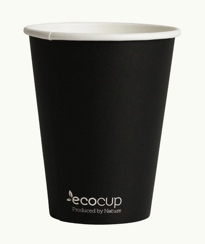 COFFEE CUP SINGLE WALL BLACK 400ml (90mm) ECOWARE
