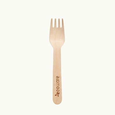 WOODEN CUTLERY 16cm FORK (100 PACK) ECOWARE