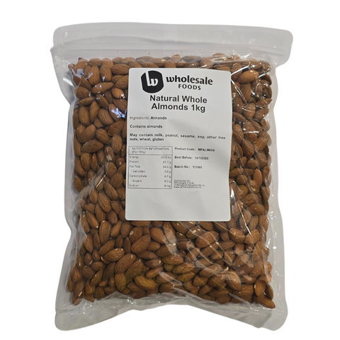 NUTS ALMONDS NATURAL WHOLE 1kg
