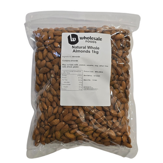 NUTS ALMONDS NATURAL WHOLE 1kg