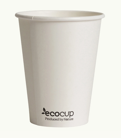 COFFEE CUP SINGLE WALL WHITE 400ml 50 PACK (90mm) ECOWARE
