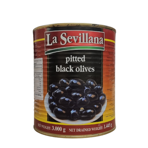 OLIVES BLACK PITTED A10 CAN SPANISH