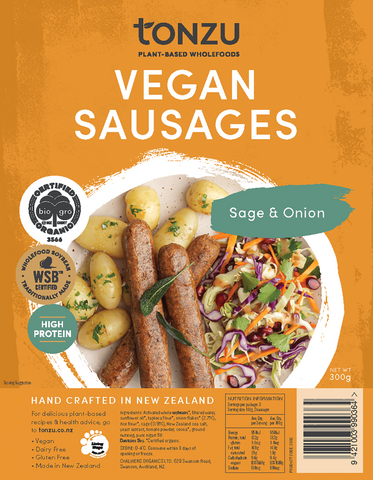 SAUSAGES VEGAN SAGE & ONION 300g TONZU