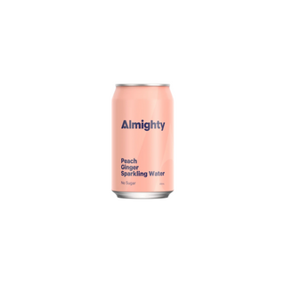 PEACH & GINGER SPARKLING WATER 330ml CAN (24 CTN) ALMIGHTY