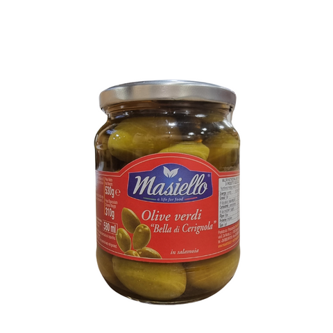 OLIVES GREEN STONE IN CERIGNOLA LARGE 530g MASIELLO