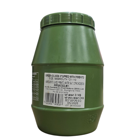 OLIVES GREEN STUFFED PIMENTO MAMMOTH 3.3KG