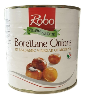 ONIONS IN BALSAMIC (BORETTANE) VINEGAR 2.5KG TIN