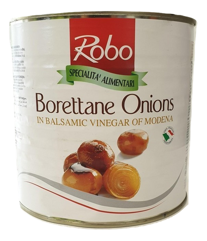 ONIONS IN BALSAMIC (BORETTANE) VINEGAR 2.5KG TIN