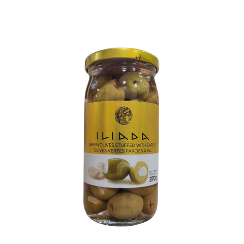 OLIVES GREEN STUFFED GARLIC 350g JAR