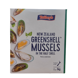 MUSSELS IN HALF SHELLS MEDIUM 1kg TALLEYS