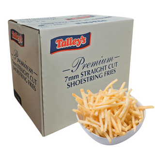 FRIES STRAIGHT CUT 7mm (SHOESTRING) 5X3kg BOX TALLEYS