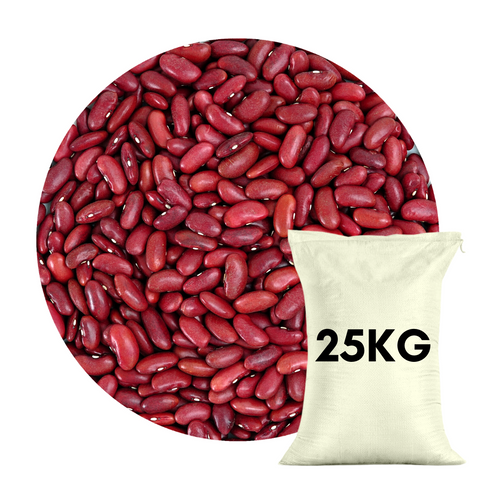 Red kidney beans in a sack bag., Stock image