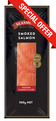 SALMON COLD SMOKED SLICES FROZEN 450g-500g  ATLANTIC SALMON